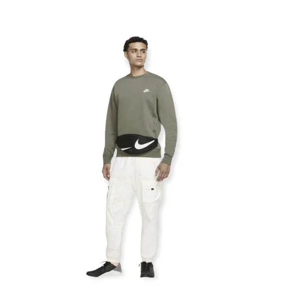 New Nike Swoosh Heritage Crossbody Shoulder Festival Waist Bag Pouch Black White - Picture 8 of 8